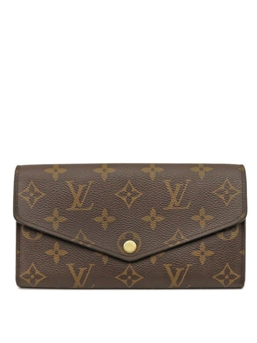 Louis Vuitton Bifold Wallet Portefeuille Sarah Monogram Canvas Coquelicot Gold